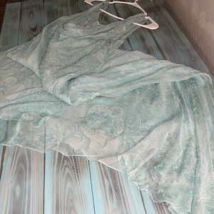 Beautiful light teal lace beaded Maxi Dress